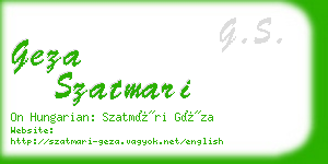 geza szatmari business card